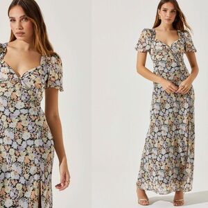 ASTR The Label SWEETHEART NECK FLORAL TWIST BUST MAXI DRESS XL
